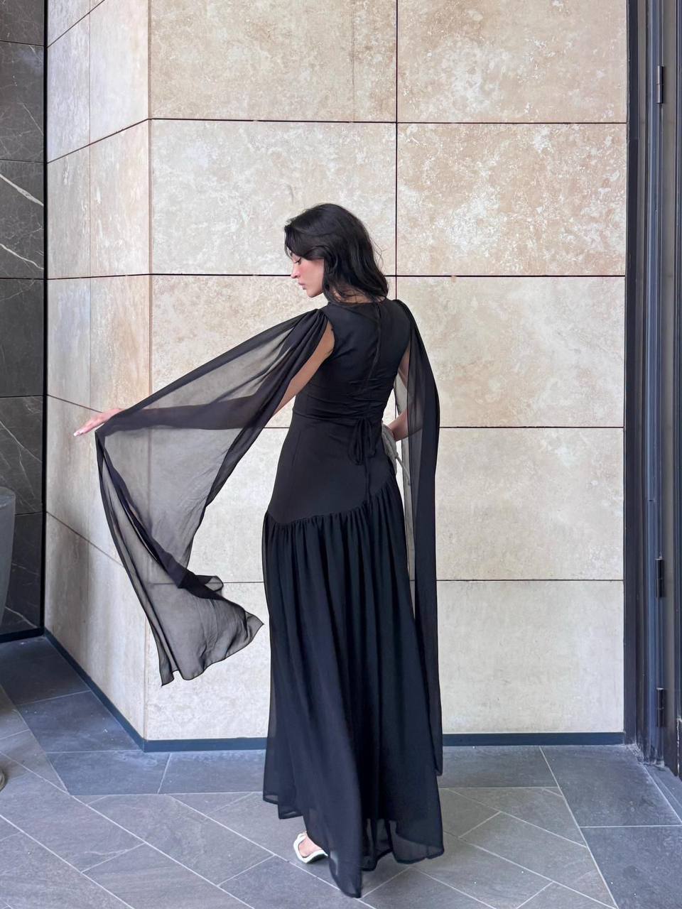 Robe Longue Cape Mousseline