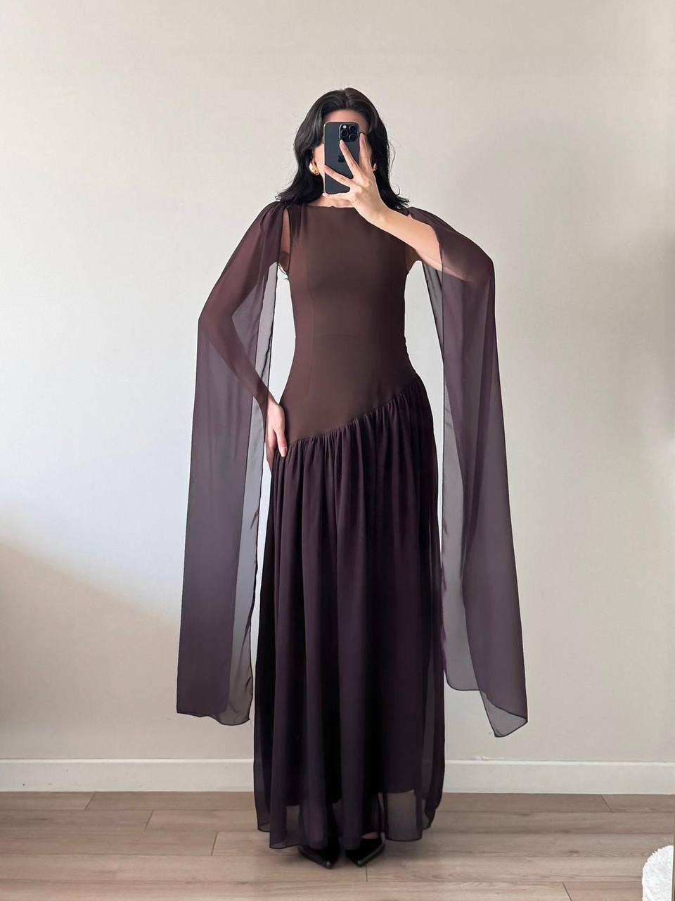 Robe Longue Cape Mousseline