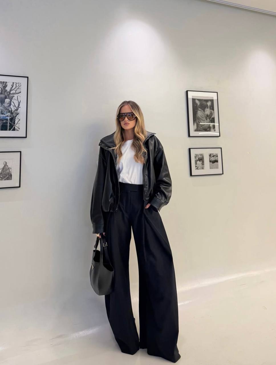 Msyu Pantalon Palazzo Taille Haute Plis Jambes Larges Fluide