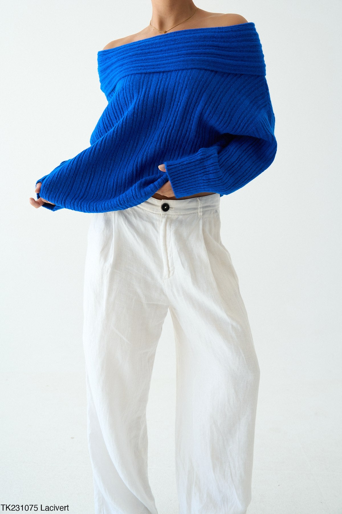 Pull Épaules Dénudées Côtelé