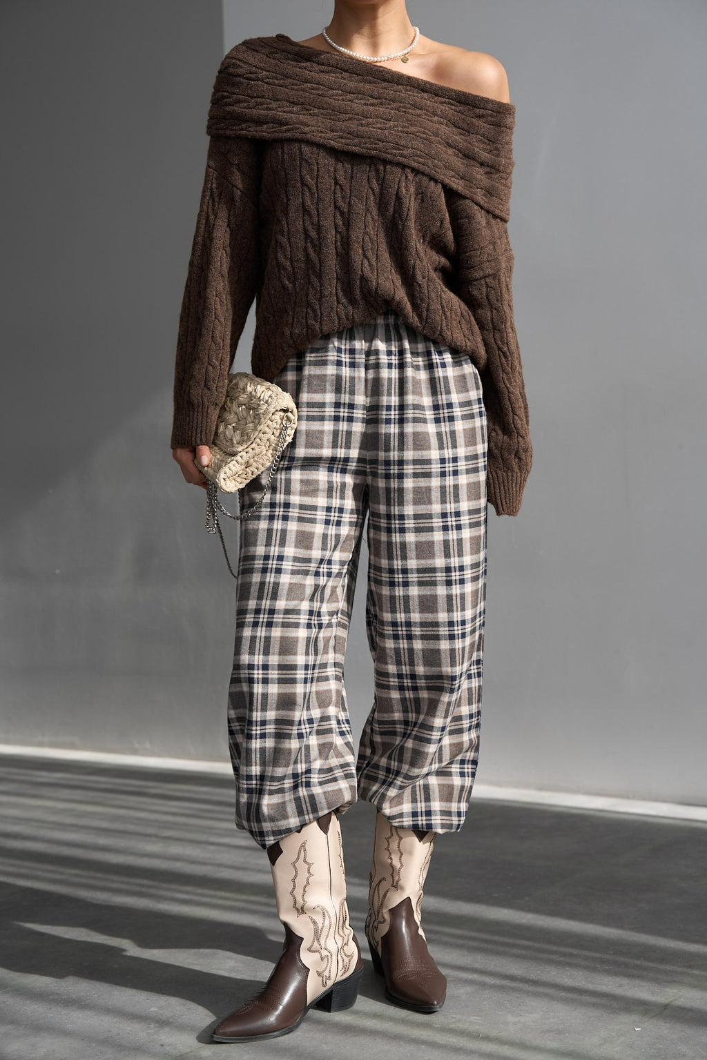 Pull Épaules Dénudées Côtelé