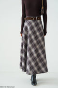 Jupe Longue à Carreaux - Taille Haute avec Ceinture
