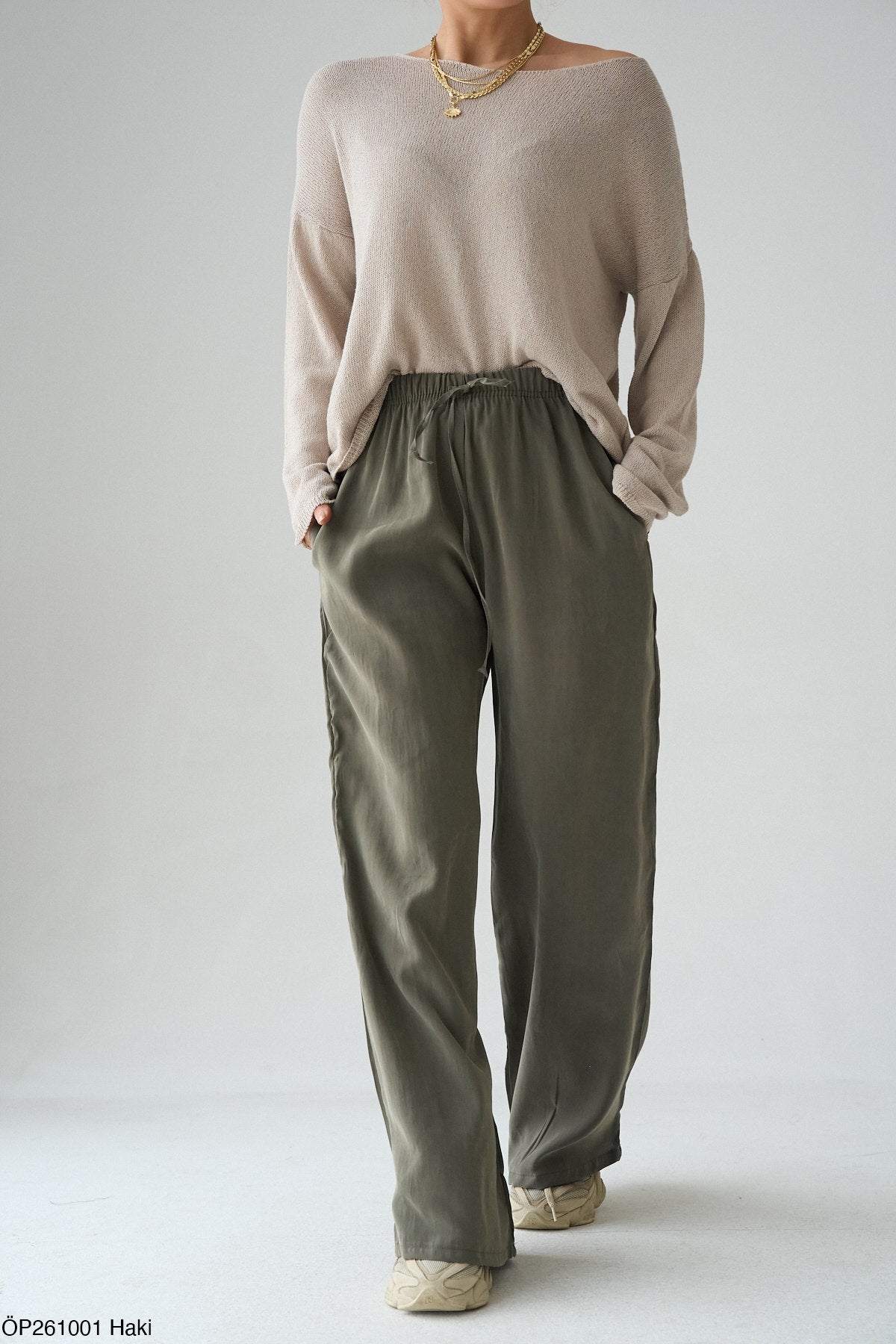 Pantalon Large Femme Fluide Taille Élastique - Confort et Style