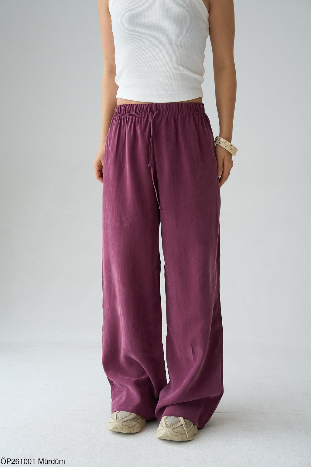 Pantalon Large Femme Fluide Taille Élastique - Confort et Style