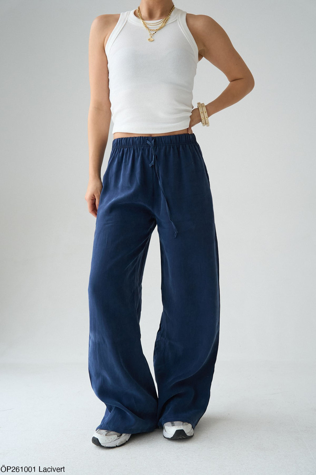 Pantalon Large Femme Fluide Taille Élastique - Confort et Style