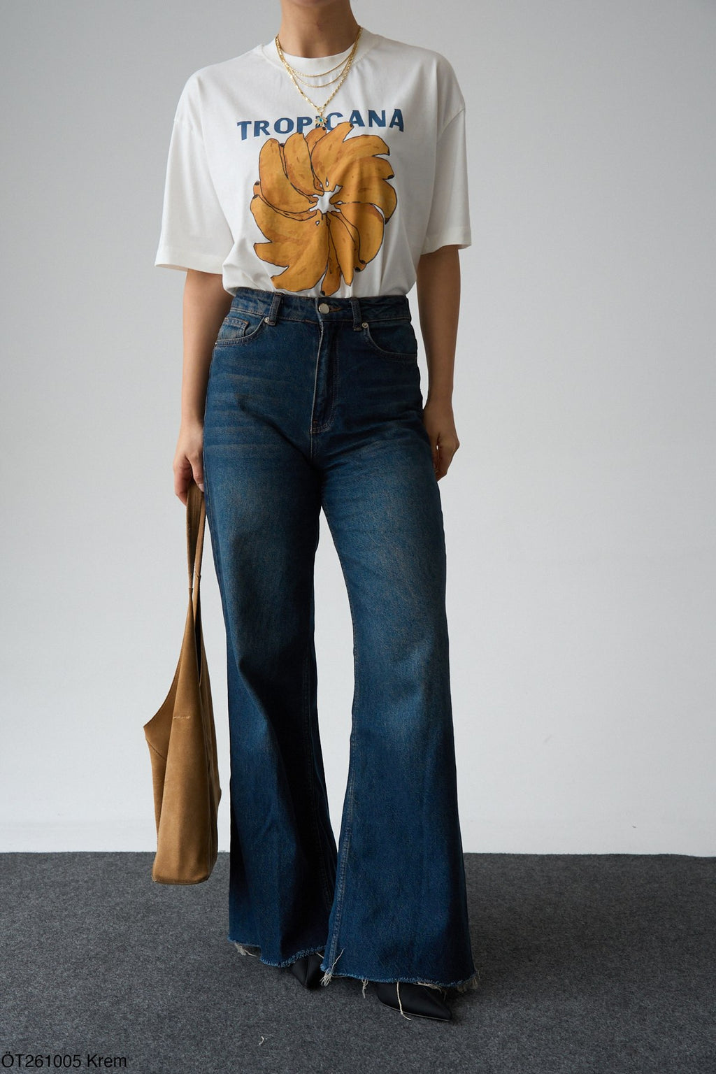 Queu T-shirt Blanc 100% Coton Tropicana Bananes