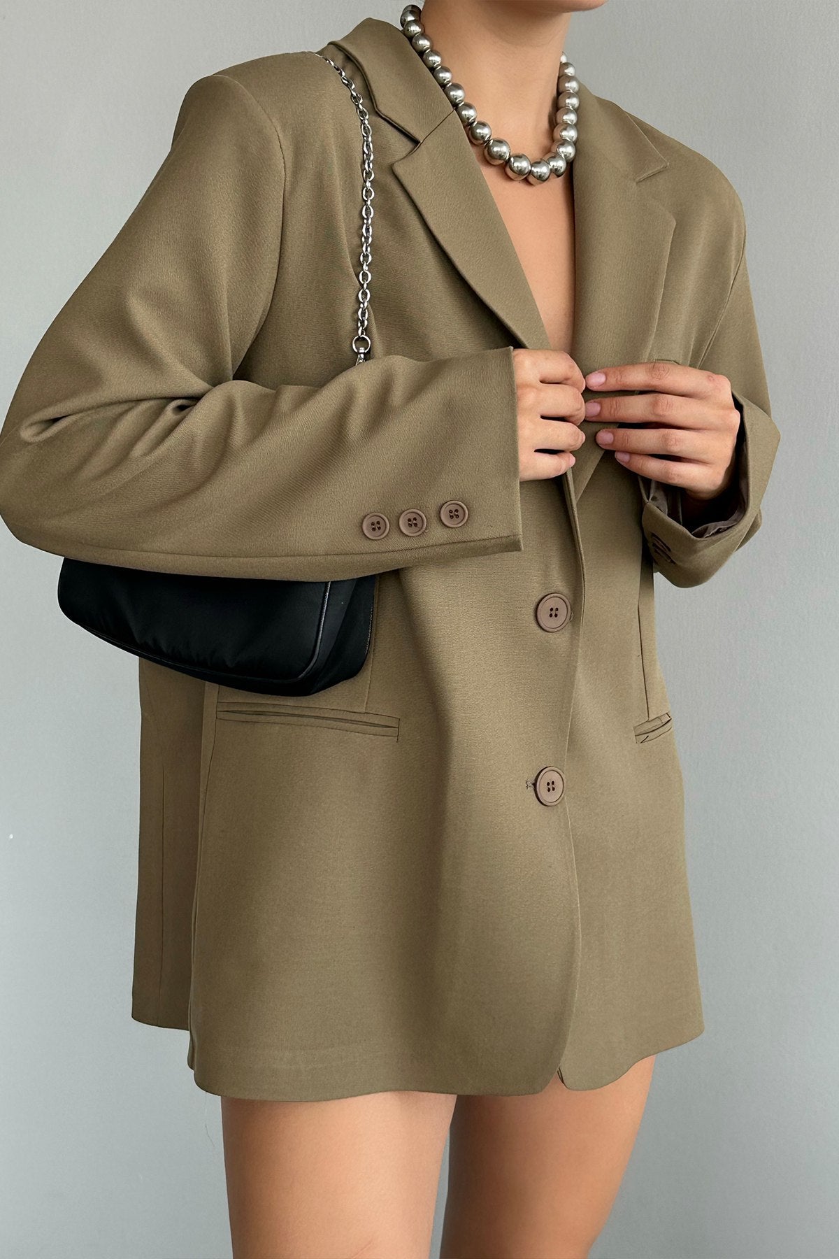 Qero Veste Blazer Oversize Femme - Veste Tailleur Élégante